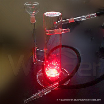 Cachimbo de água Galss New Style com LED e estojo de couro